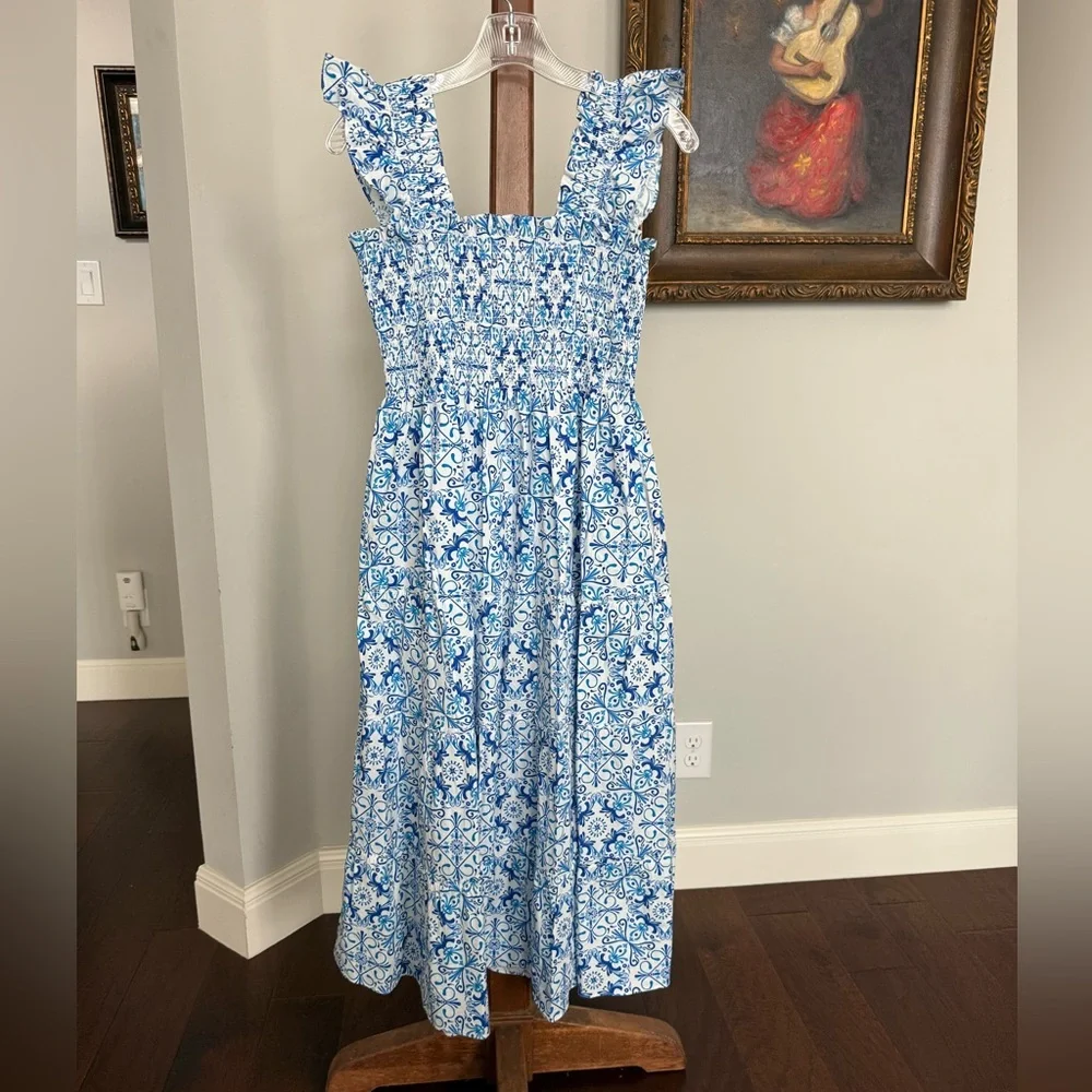 Hill House Ellie Nap Dress in Blue Mosaic - Picture 11 of 16